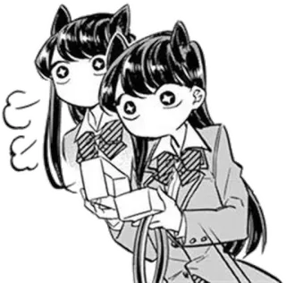 😍 Komi Shouko Komi Can't Communicate Anime, Mangá, Komi Can't Communicate, Komi Shouko, fofo, tímido, orelhas de gato, presente whatsapp sticker