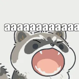 🤬 aaaaaaaaaaaaa raccoon, scream, animal, cartoon, meme telegram sticker