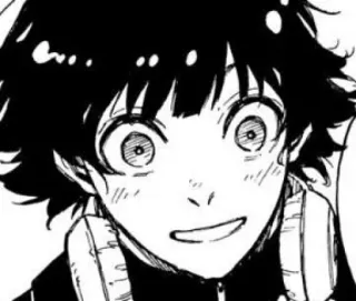 😍 anime, manga, black and white, portrait, smiling whatsapp sticker