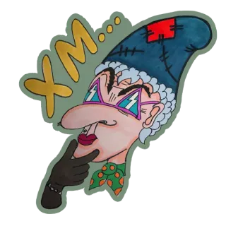 🤔 XM... cartoon, character, sticker, illustration, art, funny, whimsical whatsapp sticker