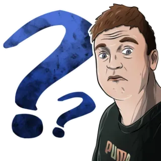 ❓ вопрос, путаница, выражение, мужчина, сомнение, запрос telegram sticker
