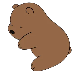 ✈️ beruang, kartun, mengantuk, binatang, imut, We Bare Bears whatsapp sticker
