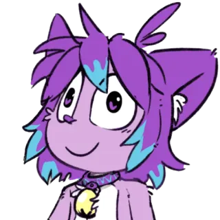 🙃 การ์ตูน, แมว, สีม่วง, สัตว์, ตัวละคร, น่ารัก telegram sticker