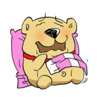 😶 Cartoon, Tier, Bär, Krank, Krank, Traurig, Cartoon Tier telegram sticker