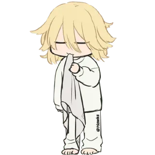 😪 @Hawks Anime, Chibi, Kreskówka, Śpiący, Słodki telegram sticker