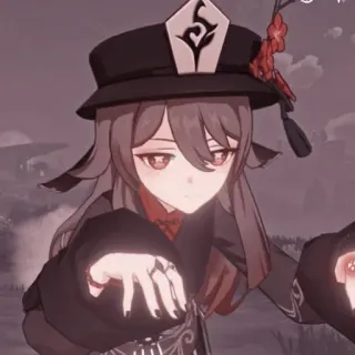 🍂 Hu Tao Genshin Impact Anime, Spiel, Süß, Mädchen, Hut, Charakter telegram sticker