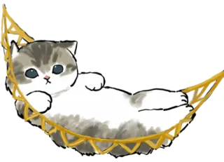 🧺 cat, kitten, hammock, cute, animal, pet telegram sticker
