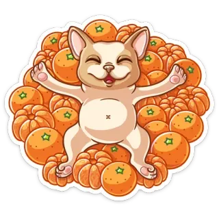 🥗 собака, апельсин, фрукт, милый, животное, счастливый telegram sticker