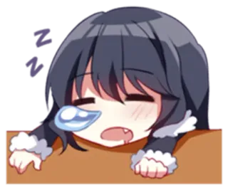 💤 ZZZ anime, sleepy, cute, kawaii, girl, sleeping, tired telegram sticker