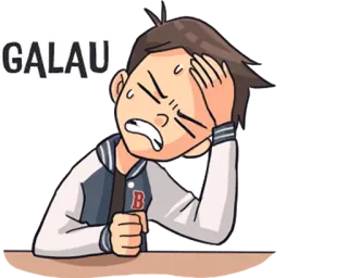 ☹ GALAU triste, contrarié, dessin animé, sentiment, stressé, émotionnel telegram sticker