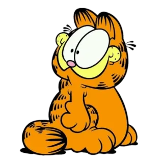😊 Garfield cat, cartoon, orange, lazy, comic, humor whatsapp sticker