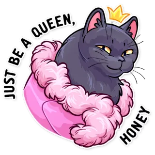 👑 Just be a queen, honey kucing, ratu, mahkota, madu, imut, binatang telegram sticker