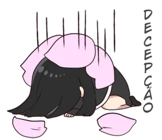 😔 DECEPÇÃO triste, decepcionado, abatido, anime, manga, pétalos, decepción, tristeza whatsapp sticker