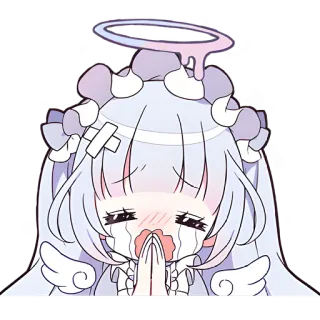 🙏 anime, angel, crying, kawaii, sticker, illustration telegram sticker