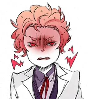 ✂️ wütend, genervt, frustriert, Figur, Anime, Illustration, rote Augen telegram sticker