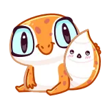 😘 จิ้งจก, น่ารัก, สัตว์, กิ้งก่า, คาวาอิ telegram sticker