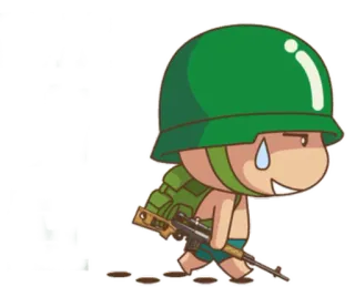 😓 lính, súng, quân sự, phim hoạt hình, mũ bảo hiểm, chiến tranh telegram sticker