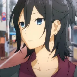 ❄️ Izumi Miyamura Horimiya Anime, Manga, Chico, Adolescente, Pendientes, Pelo negro telegram sticker