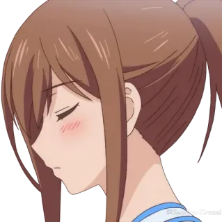 😌 anime, girl, sad, cute, blush whatsapp sticker