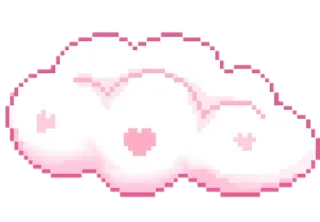 💗 cloud, heart, pixel art, pink, cute telegram sticker