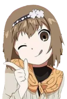 😜 Anime, Cartoon, Mädchen, Zwinkern, Süß, Figur telegram sticker