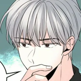 🍚 pria, kartun, potret, anime, manga, rambut putih, karakter telegram sticker