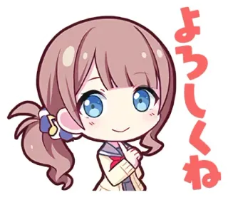 🖐 よろしくね anime, girl, cute, kawaii, greeting whatsapp sticker