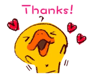 😘 Thanks! gracias, pato, lindo, corazón, agradecido, agradecimiento, dibujo animado telegram sticker