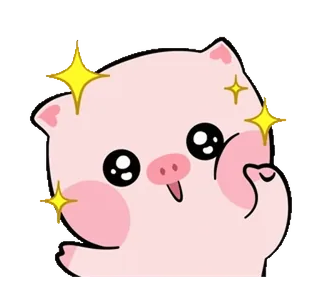 ✨ pig, cute, animal, cartoon, sticker, kawaii, sparkle telegram sticker