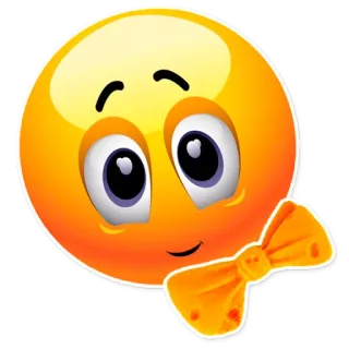 😳 Emoji, Smiley, Nœud papillon, Mignon, Dessin animé telegram sticker