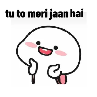 🤗 tu to meri jaan hai Kartun, Cinta, Hindi, Lucu, Animasi telegram sticker