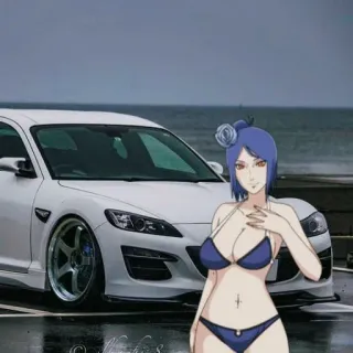 💖 Konan Naruto Anime, Bikini, Kreskówka, Samochód telegram sticker