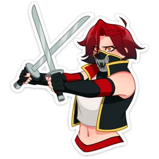 ⚔ Anime, Manga, Ninja, Miecz, Wojownik, Akcja, rude włosy telegram sticker