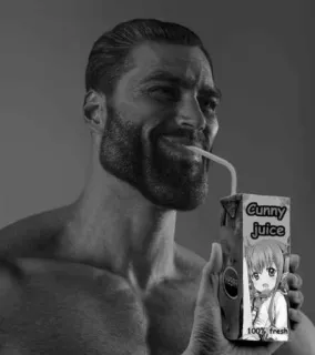 💪 Gunny Juice Meme, Chad, Offensiv, Humor whatsapp sticker