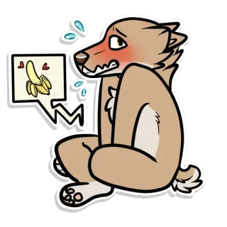 🍌 dog, banana, cartoon, animal telegram sticker