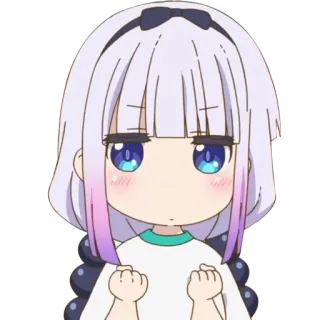✊ Kanna Kamui Miss Kobayashi's Dragon Maid anime, drago, carino, chibi, kanna telegram sticker