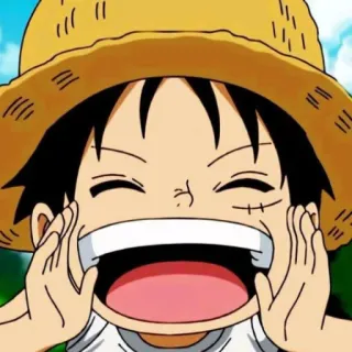 🏴‍☠️ Luffy One Piece anime, one piece, luffy, straw hat, cartoon telegram sticker
