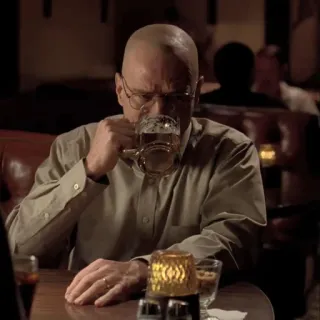🧪 Walter White Breaking Bad Walter White, Breaking Bad, beer, drinking, Bryan Cranston, Heisenberg telegram sticker