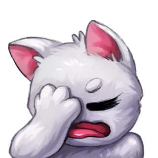 😐 cat, facepalm, disappointment, meme, emoji, animal telegram sticker