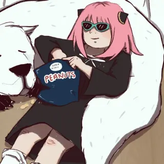 😎 Anya Forger Spy x Family PEANUTS Anya, Anime, Peanuts, Spy x Family, Charakter, Essen telegram sticker