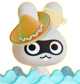 👨‍🦳 lapin, dessin animé, sombrero, chapeau mexicain, lapinou, animal, mignon whatsapp sticker