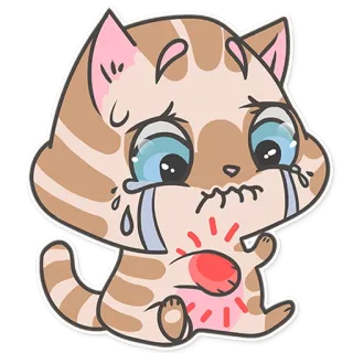 😿 고양이, 슬픈, 아픈, 화난, 동물, 만화, 스티커 telegram sticker