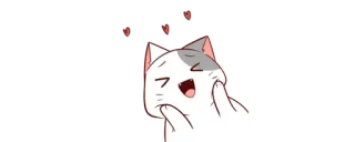 🥰 gato, fofo, corações, animado, adesivo telegram sticker