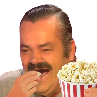 😂 man, eating, popcorn, funny, food, entertainment telegram sticker