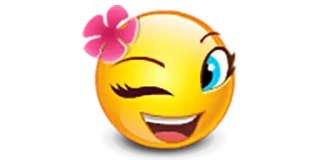 😏 Emoji, Smiley, Kedipan, Bunga, Kartun telegram sticker