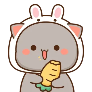 ✨ mèo, thỏ, cà rốt, dễ thương, động vật telegram sticker