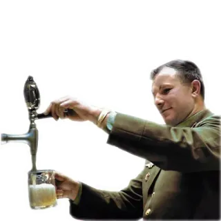 🍻 man, military uniform, beer, alcohol, pouring, soviet union, ussr telegram sticker