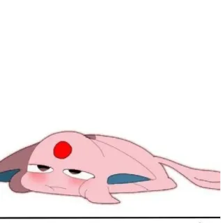 😔 Espeon pokemon, espeon, cartoon, liggend, slaperig, roze telegram sticker