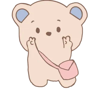 ✌ bear, cartoon, cute, animal, sticker telegram sticker