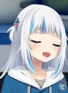 🔱 Gawr Gura Anime, VTuber, Hai, Gura, Kawaii whatsapp sticker